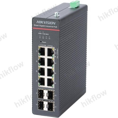 Hikvision DS-3E1512HP-SI-8P2T2F 12 Port Gigabit Akıllı Yönetilebilir PoE Switch