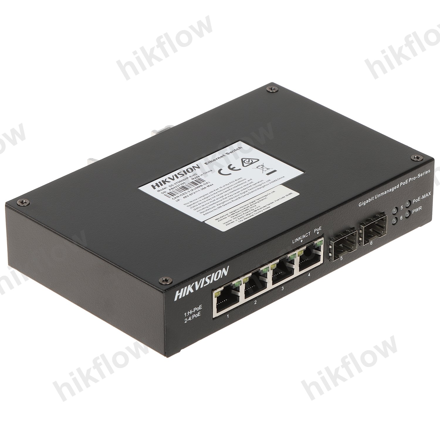 Hikvision DS-3T0506HP-E/HS 6 Port Endüstriyel Gigabit Hi-PoE Switch