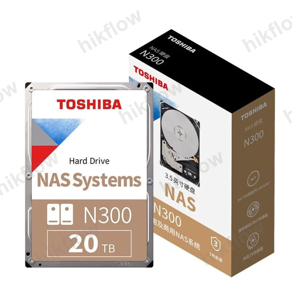Toshiba N300 12TB 7200RPM 256MB SATA3 NAS HDD (HDWG62AUZSVA)