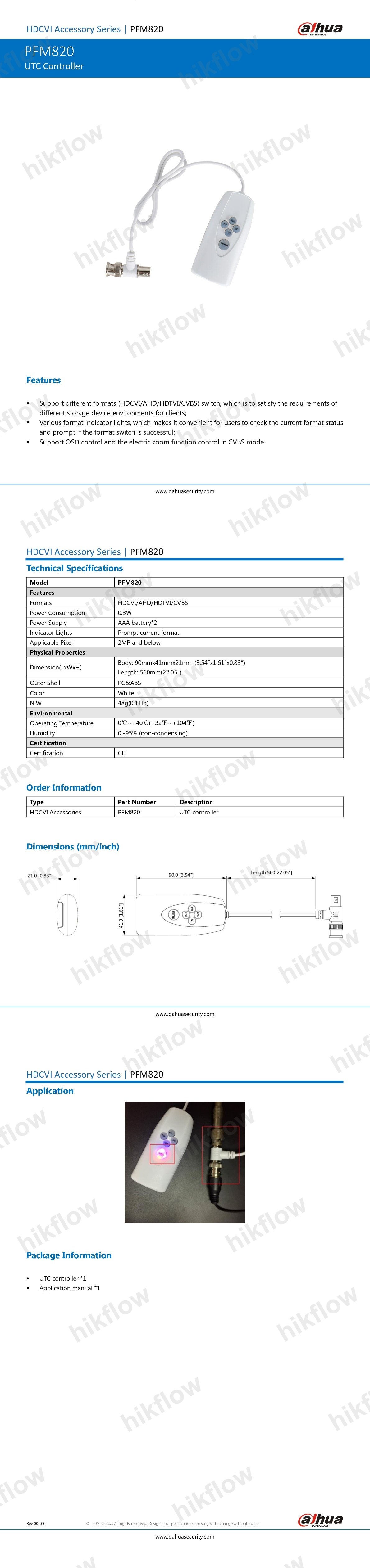 Dahua PFM820 UTC Kontrolcü