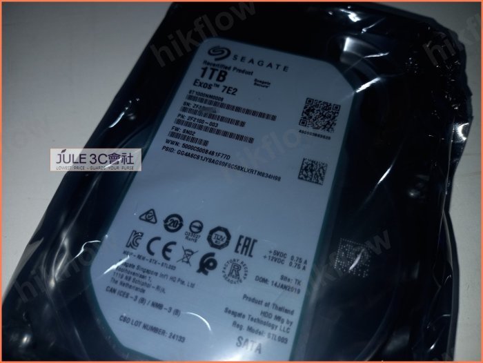 Seagate Exos 7E8 1TB 7200RPM 3.5" HDD (ST1000NM0008)