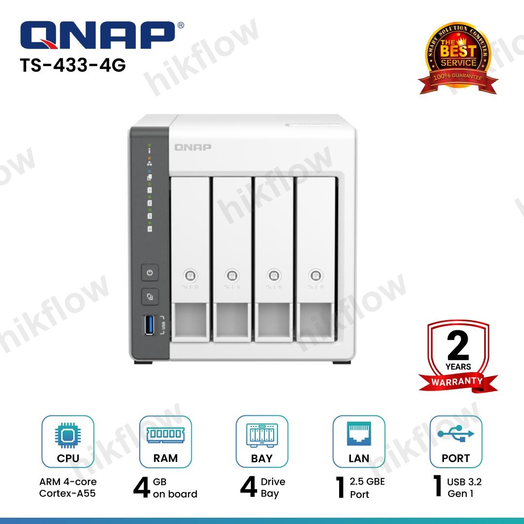 QNAP TS-433 4-Yuvalı Ağ Depolama Ünitesi (NAS)