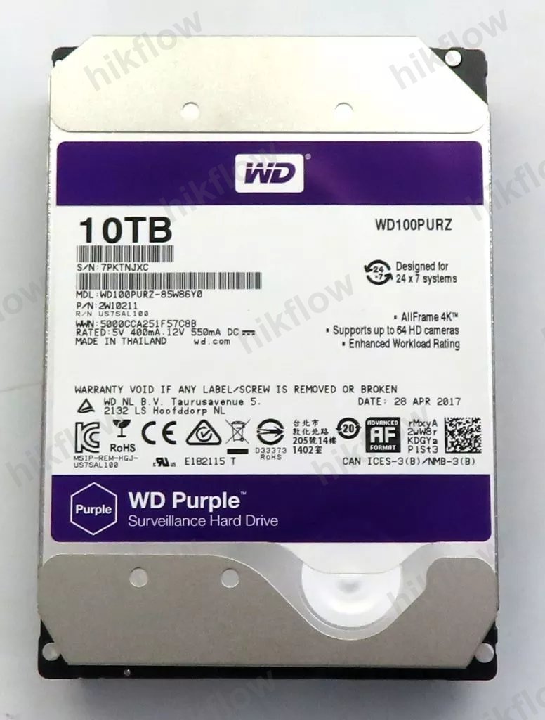 Western Digital Purple WD100PURZ 10TB Güvenlik Diski