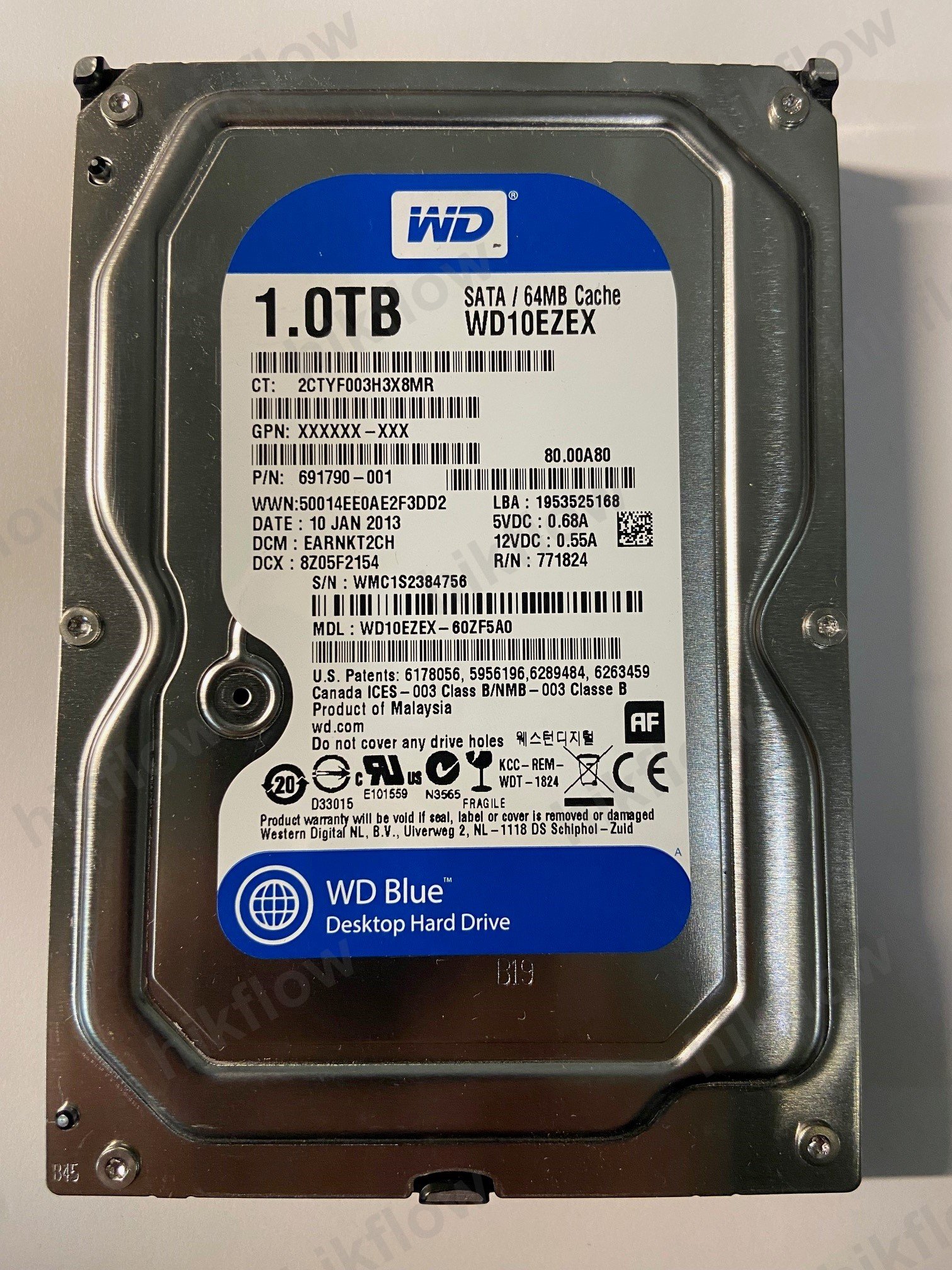 Western Digital Blue 1TB 7200RPM 64MB SATA3 (WD10EZEX)