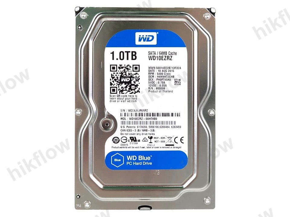Western Digital Blue 1TB 3.5" 5400RPM 64MB SATA3 HDD (WD10EZRZ)
