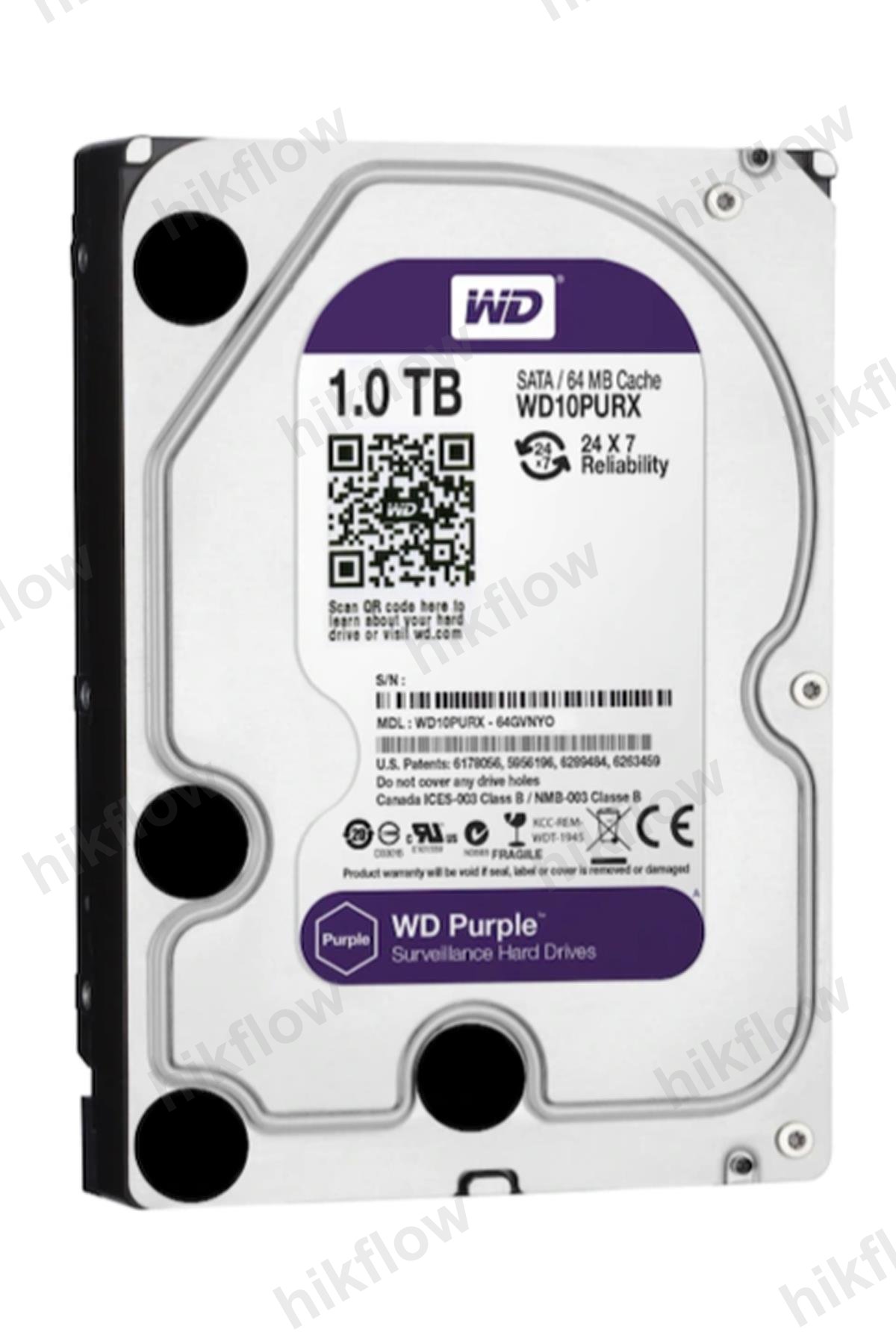 Western Digital Purple 1TB 3.5" Güvenlik Hard Diski (WD10PURX)