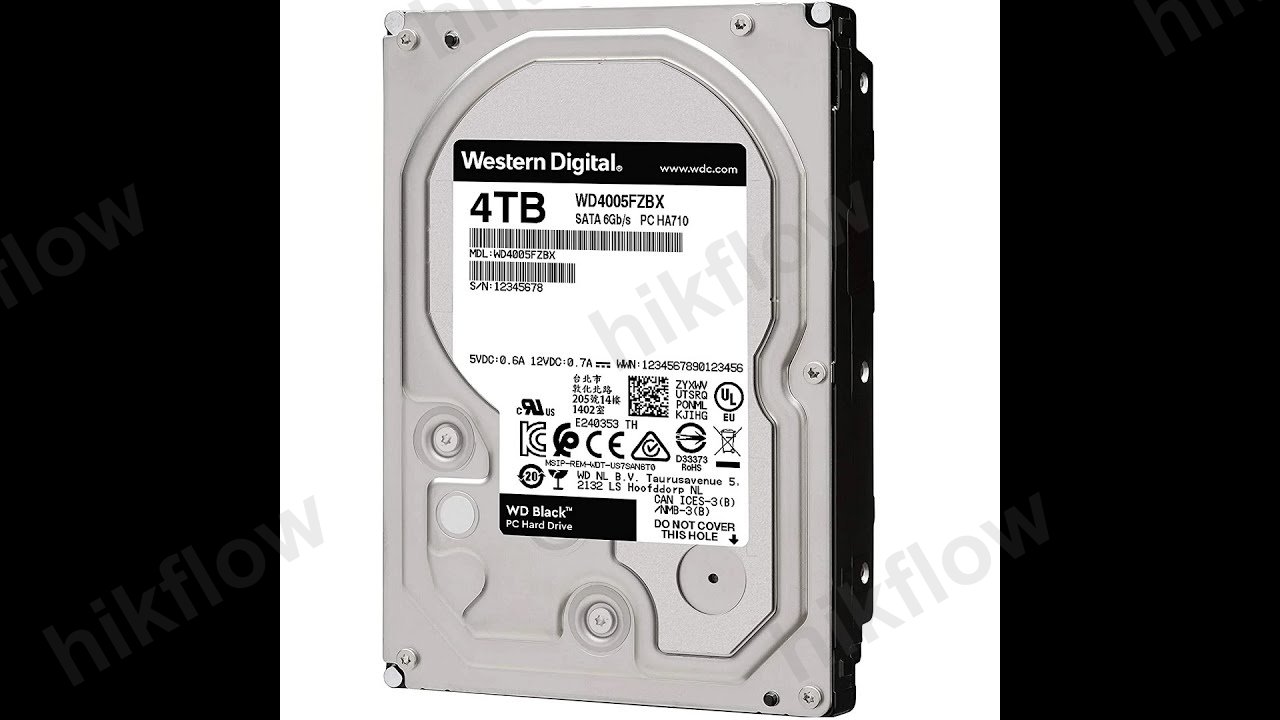 Western Digital Black 4TB 3.5" 7200RPM 256MB SATA3 HDD (WD4005FZBX)