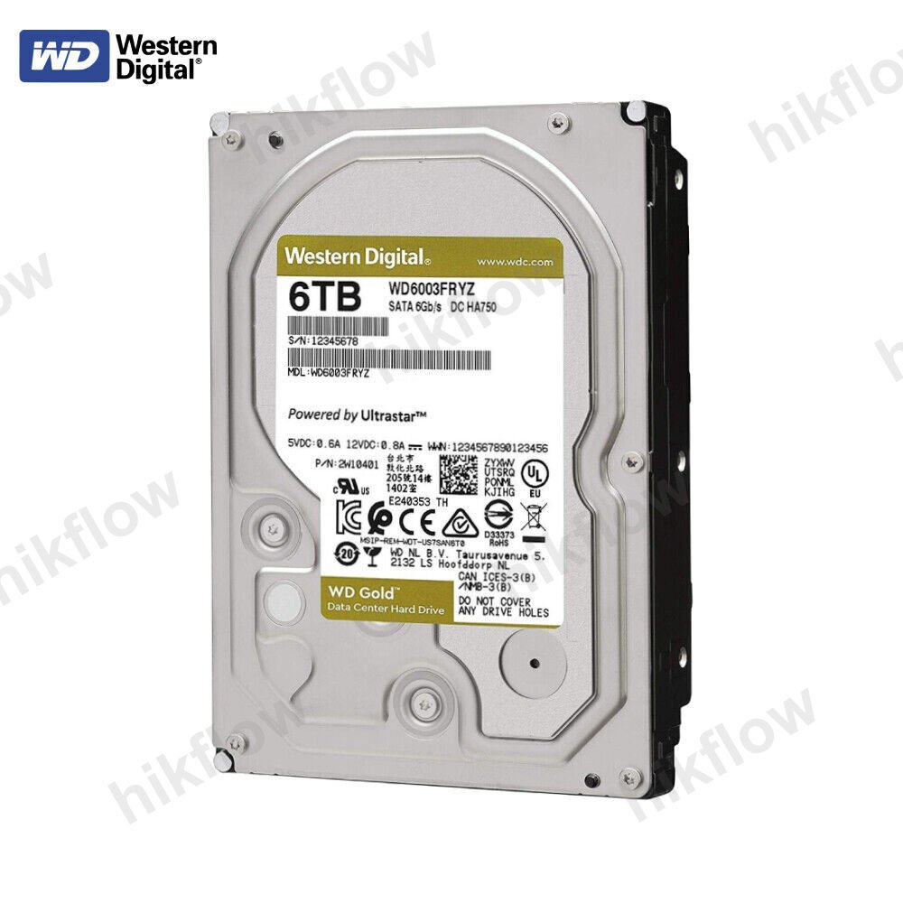 Western Digital Gold 6TB 7200RPM 256MB SATA3 HDD (WD6003FRYZ)