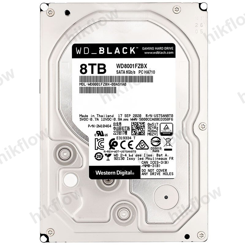 Western Digital Black 8TB 7200RPM 256MB HDD (WD8002FZBX)